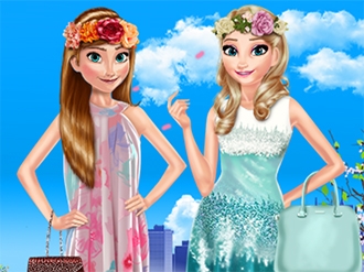 Elsa and Anna Spring Day