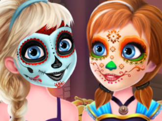 Frozen Sisterse Halloween Face Art