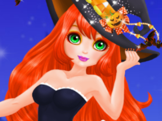 Princess Eliza is getting ready for Halloween. She decided to turn into a charming witch. Let us hel