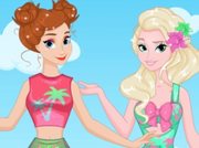 Anna and Elsa on Tropical Vacation