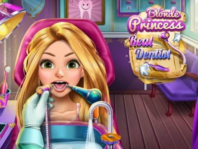 Even the beautiful Blonde Princess can`t get away from cavities and she has to go fast to the dentis