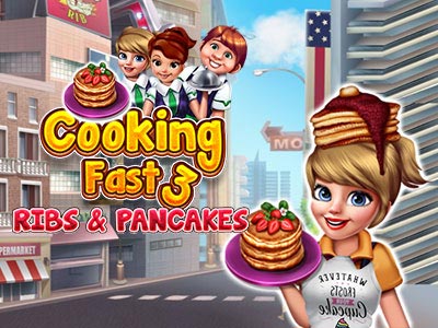 Cook & serve tasty Ribs And Pancakes FAST as a chef in Cooking Fast 3 – the fun new kitchen game! 