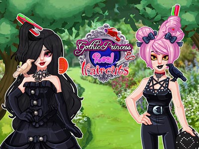 Our gothic princess is in need of a new haircut. Will you help her? You can go for a short or long h