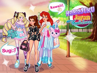 Discover the amazing Harajuku Japan Fashion with your favorite princesses, Mermaid, Eliza, and Beaut