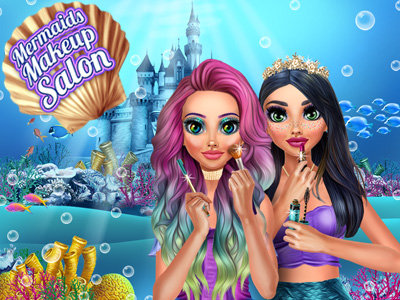 These two beautiful mermaids need a skilled makeup artist! Join them at the salon and make them look