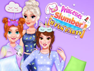 Let's have some fun! Eliza, Annie, Beauty, and Blondie are throwing a slumber party at the castle. A