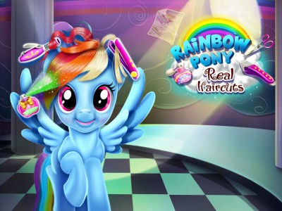 Our magic friend, Rainbow Pony likes to fly through sky and train for the races, however, she wants 