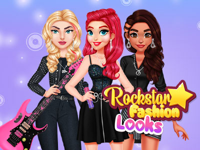 A rockstar look never fails and the princesses know it! Will you help them get the perfect rockstar 